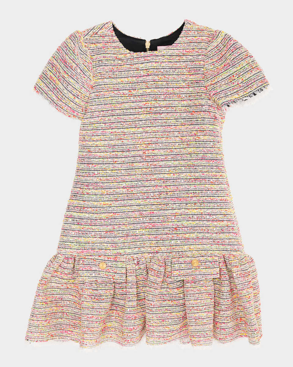 Girl's Alicia Fit & Flare Tweed Mini Dress, Size 7-16